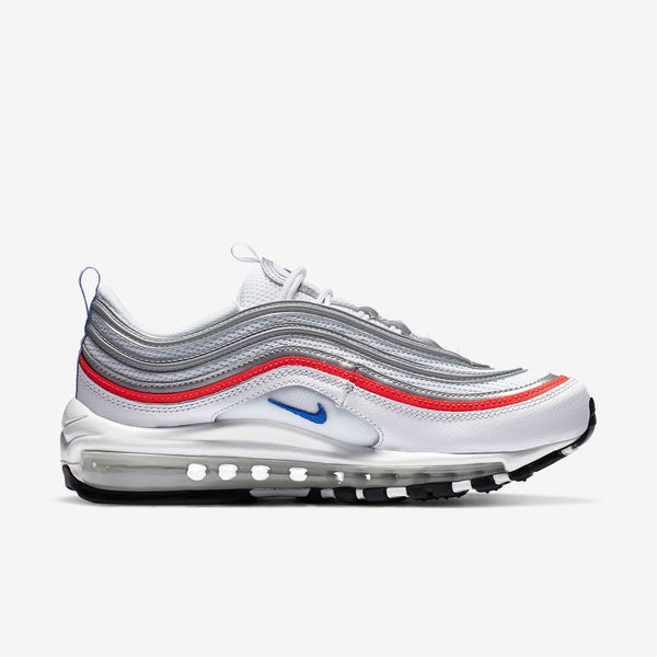 Nike Air Max 97 Metallic Silver Flash Crimson Racer Blue